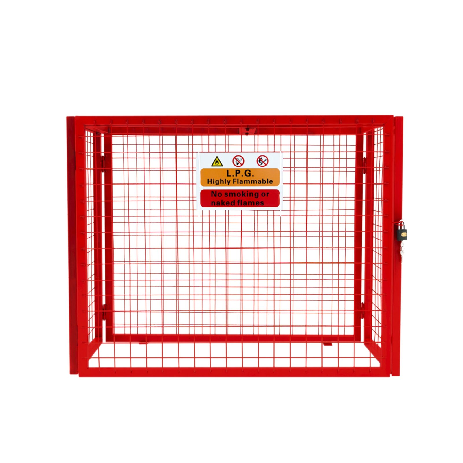 Punainen kokoontaitettava kaasupullohäkki - 92 cm x 110 cm x 50 cm