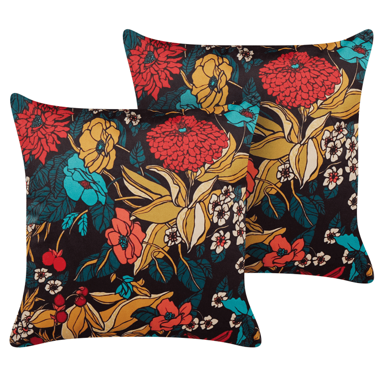 Koristetyynysetti 2 kpl PROTEA sametti 45 x 45 cm Monivärinen Kukkakuvio