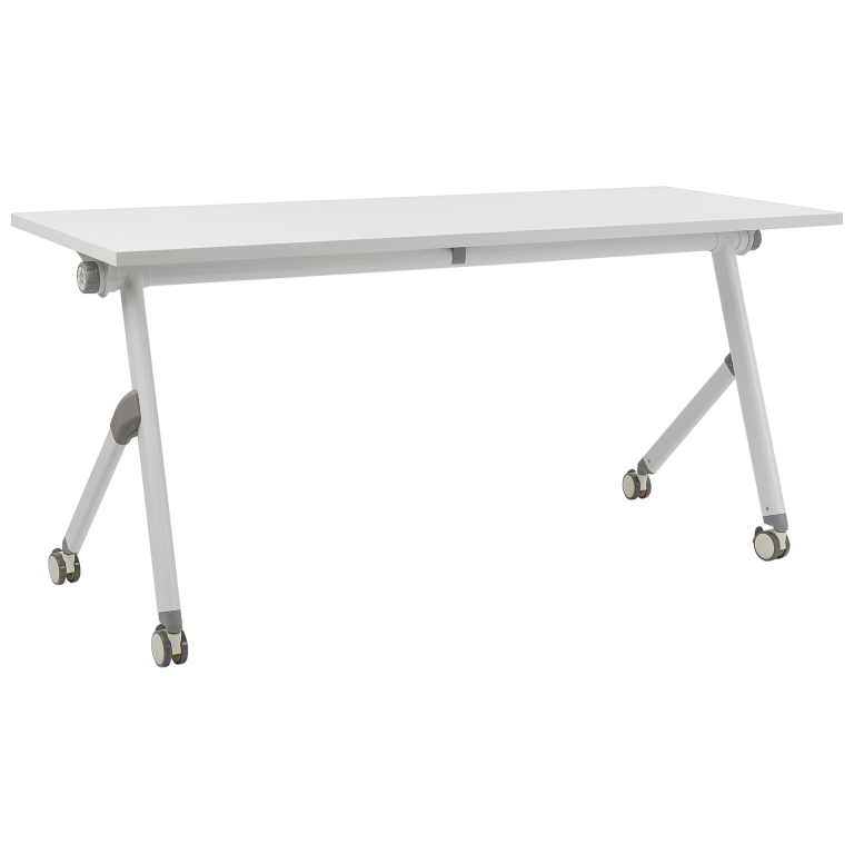 Taitettava työpöytä BENDI Valkoinen 160 cm 60 cm pyörillä