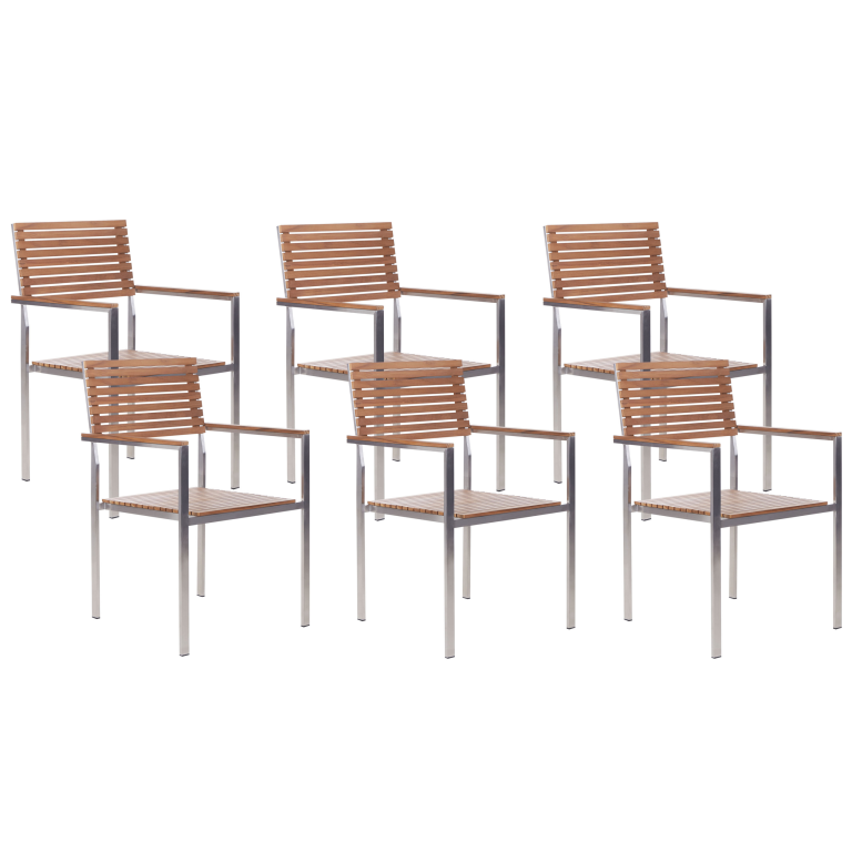 Puutarhatuolisetti 6 kpl VIAREGGIO FSC®-sertifioitu tiikki Ruskea