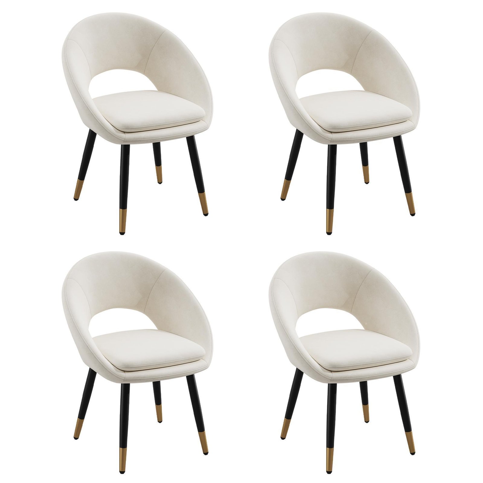 Ruokapöydän tuoli 4 kpl, samettia, beige