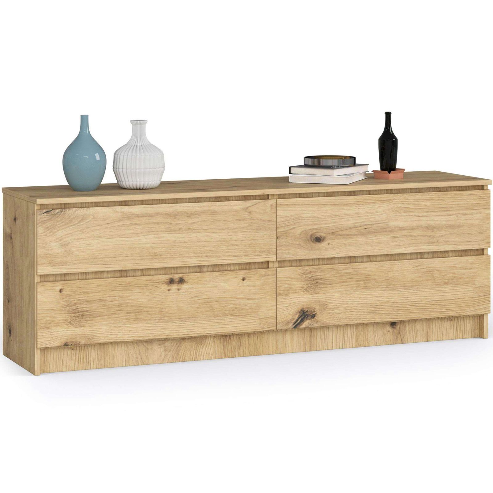 Akord Lipasto 4 laatikkoa Käsintehty Tammi 160x40x55