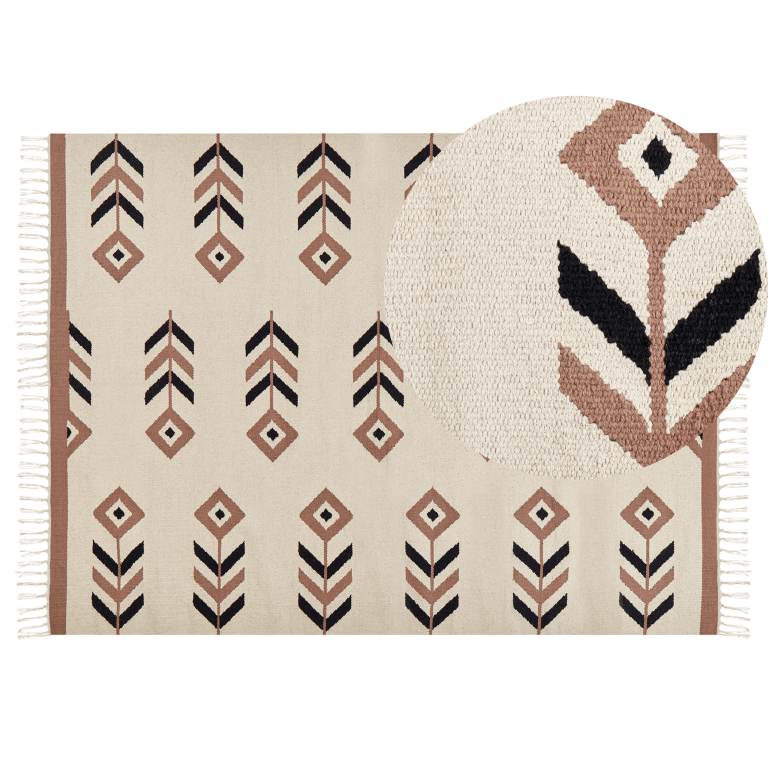 Matto NIAVAN Beige 140 x 200 cm puuvilla Kelim-matto