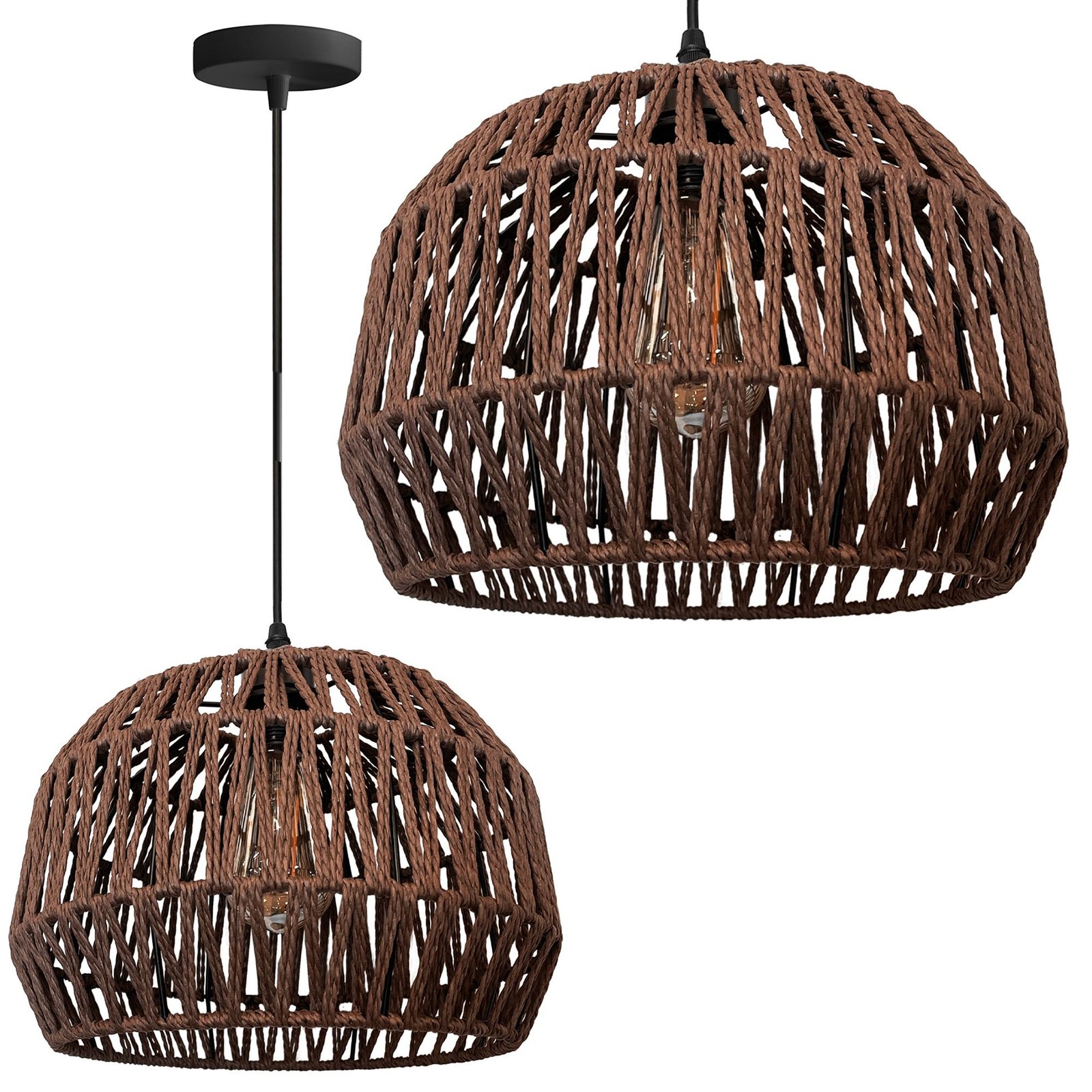 TOOLIGHT riippuva kattovalaisin APP1292-1CP BOHO ruskea, 30x30x22cm