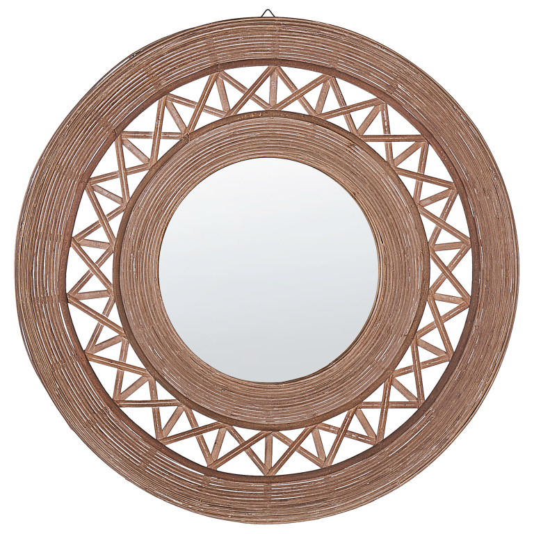 Seinäpeili CACOMA 62 cm 62 cm bambu Ruskea