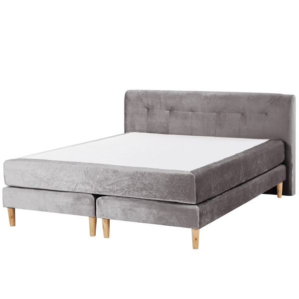Jenkkisänky sametti MARQUISE 160 x 200 cm Harmaa