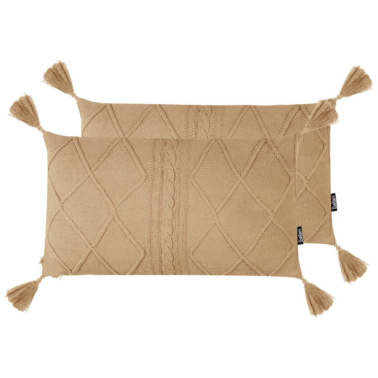 Koristetyynysetti 2 kpl CAESIA puuvilla 30 x 50 cm Beige Hillitty