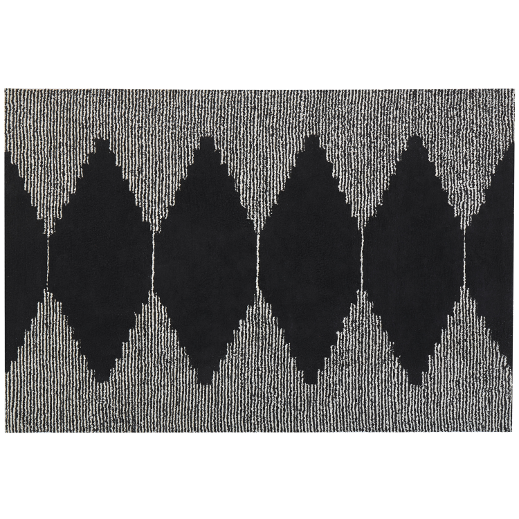Matto BATHINDA Musta/valkoinen 160 x 230 cm puuvilla