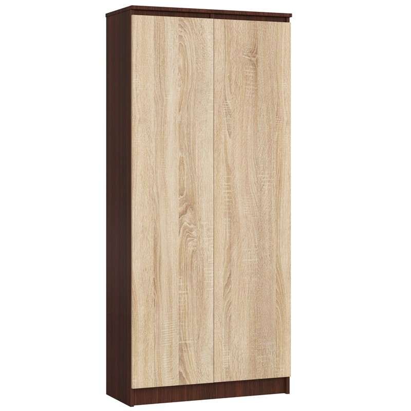 Akord Hylly 2-ovinen 8-tasoinen Wenge/Sonoma-tammi 80x35x180