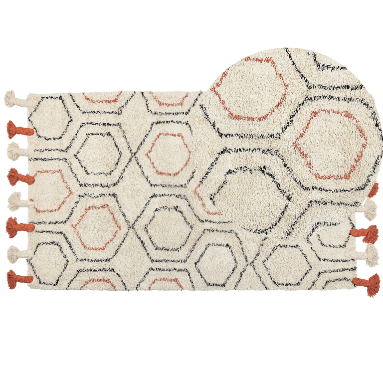 Matto HAJIPUR Beige 80 x 150 cm puuvilla