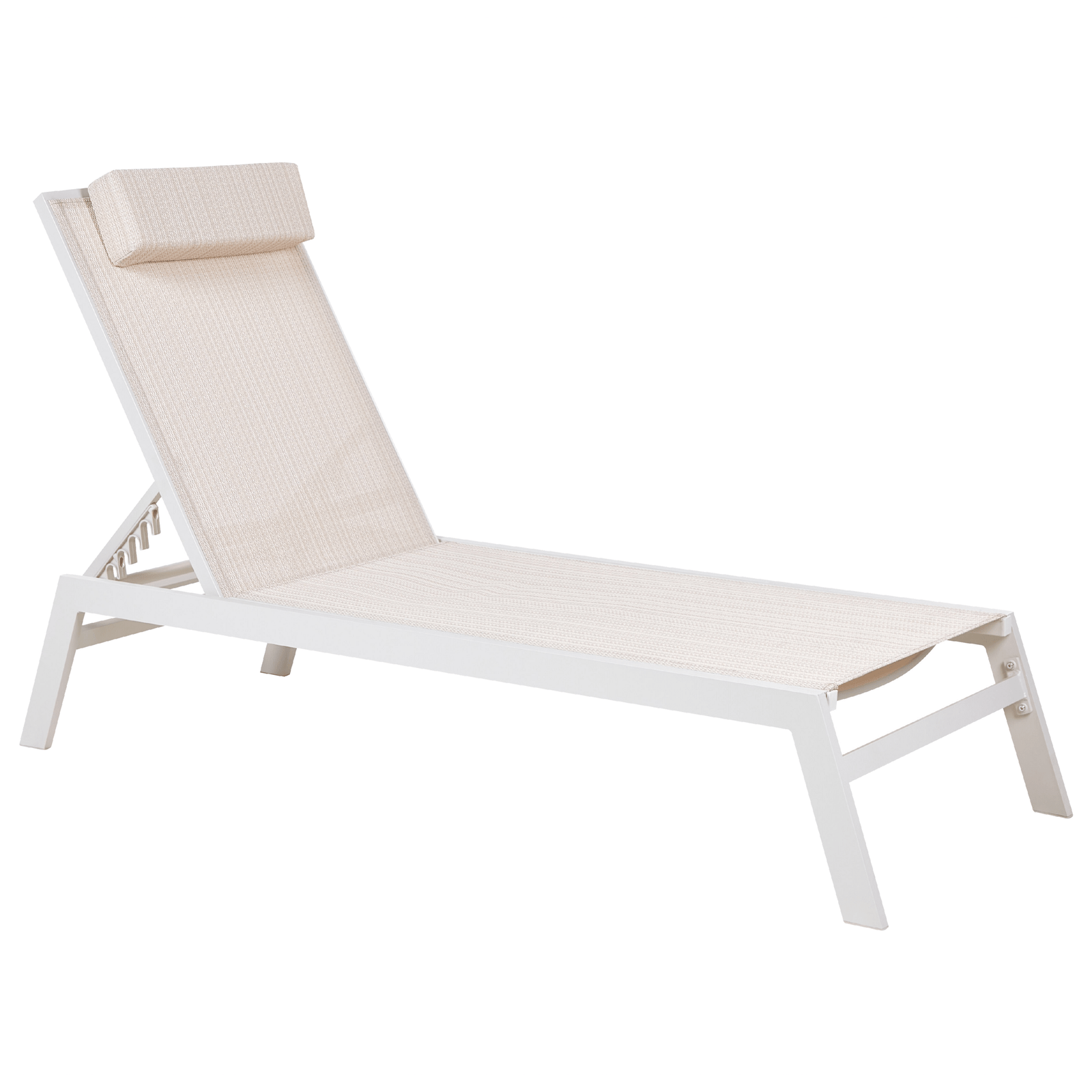 Aurinkotuoli CATANIA kallistettava metalli Beige
