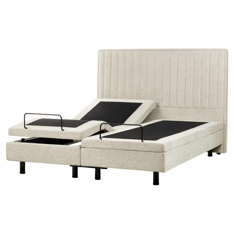 Säädettävä sänky kangas DUKE II 160 x 200 cm Beige