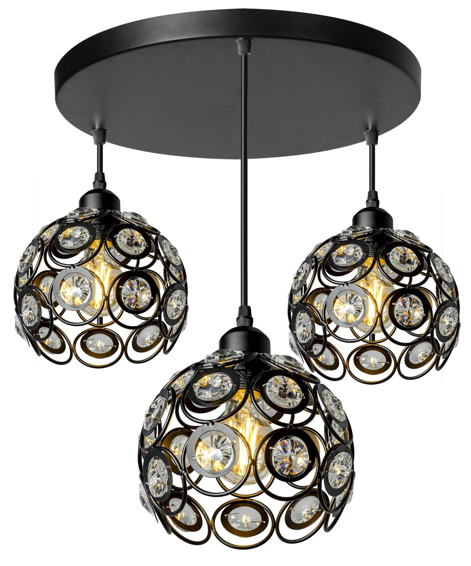 TOOLIGHT riippuva kattovalaisin APP209-3CPR musta, 94,5x30x94,5cm