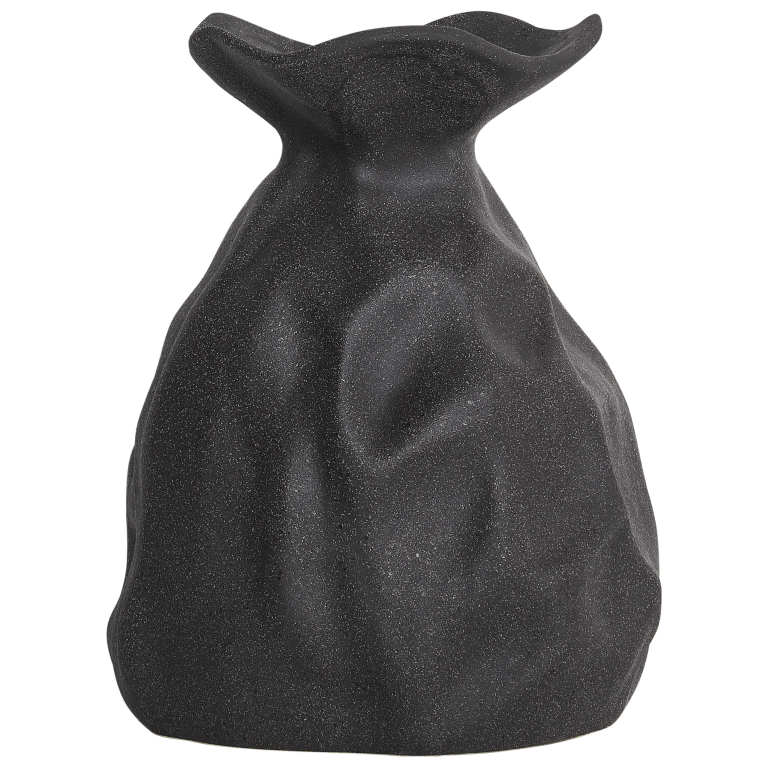Kukkamaljakko COONTAIL kivitavara 31 cm Musta