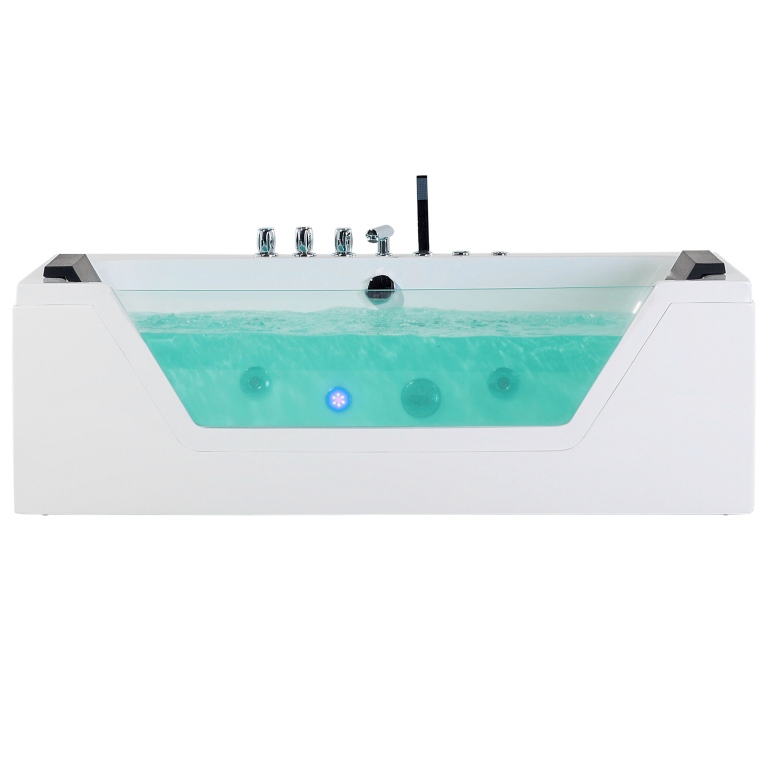 Kulmaporeamme LED-valolla SAMANA 174 x 79 cm Valkoinen