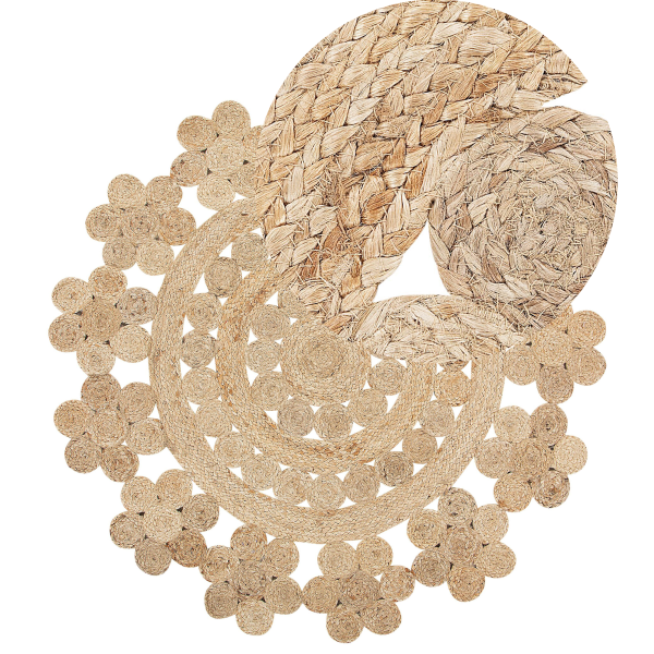 Matto BIRECIK Beige ø 120 cm juutti