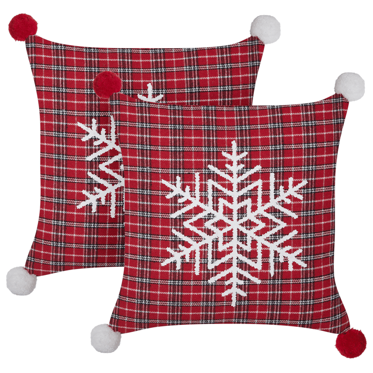Koristetyynysetti 2 kpl LONICERA 45 x 45 cm Punainen Joulukuvio