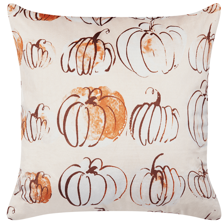Koristetyyny CUCURBITA sametti 45 x 45 cm Beige Kasvikuvio