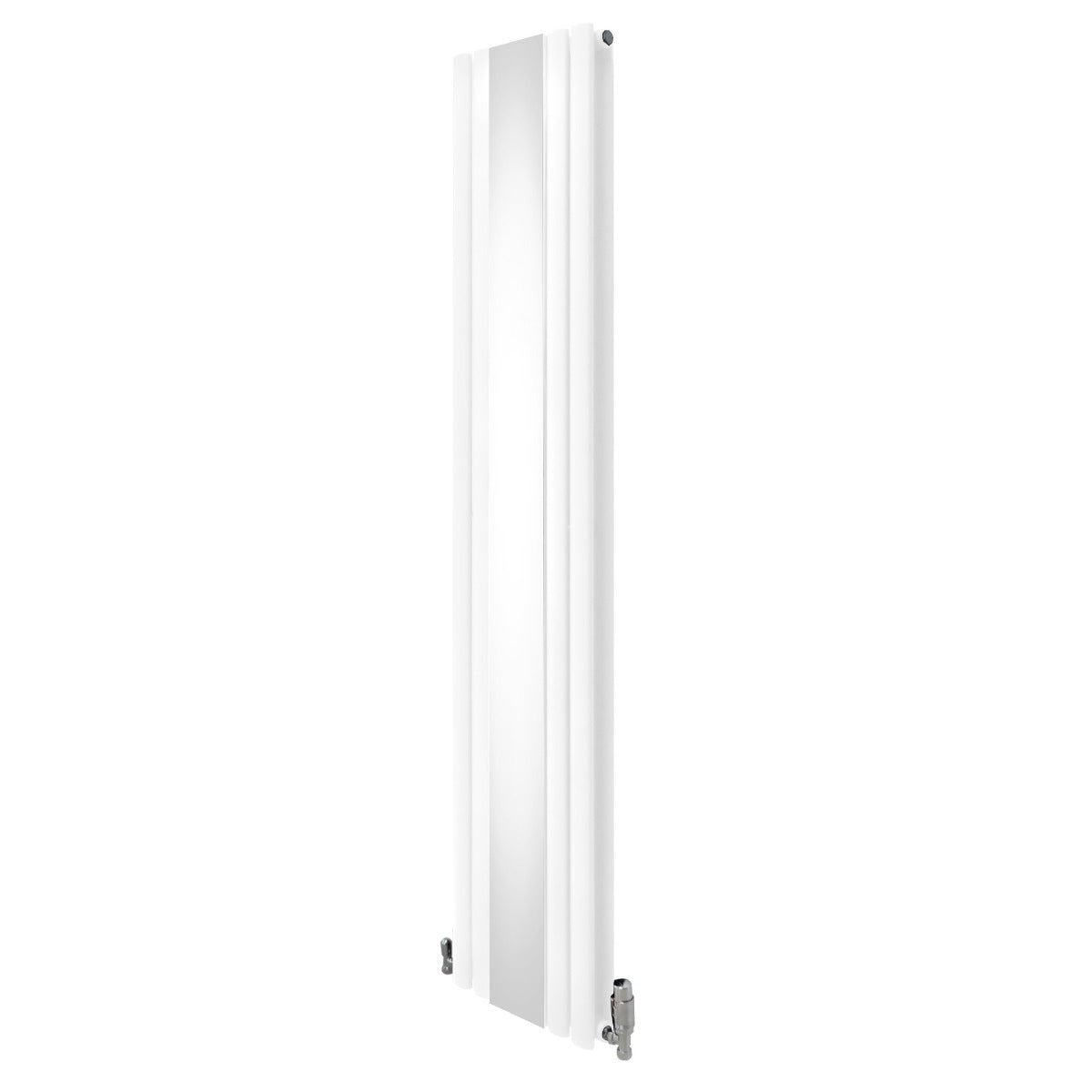 Soikea peilipatteri ja venttiilit - 1800 mm x 380 mm - valkoinen