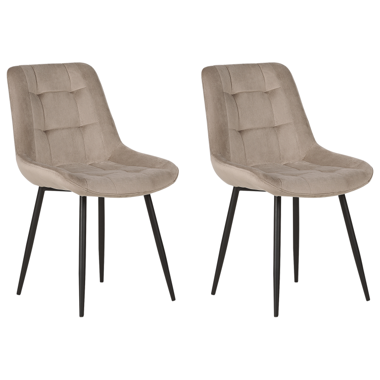 Ruokatuolisetti 2 kpl MELROSE sametti Ruskeanharmaa
