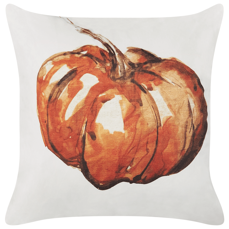 Koristetyyny CURBITA sametti 45 x 45 cm Beige Kasvikuvio