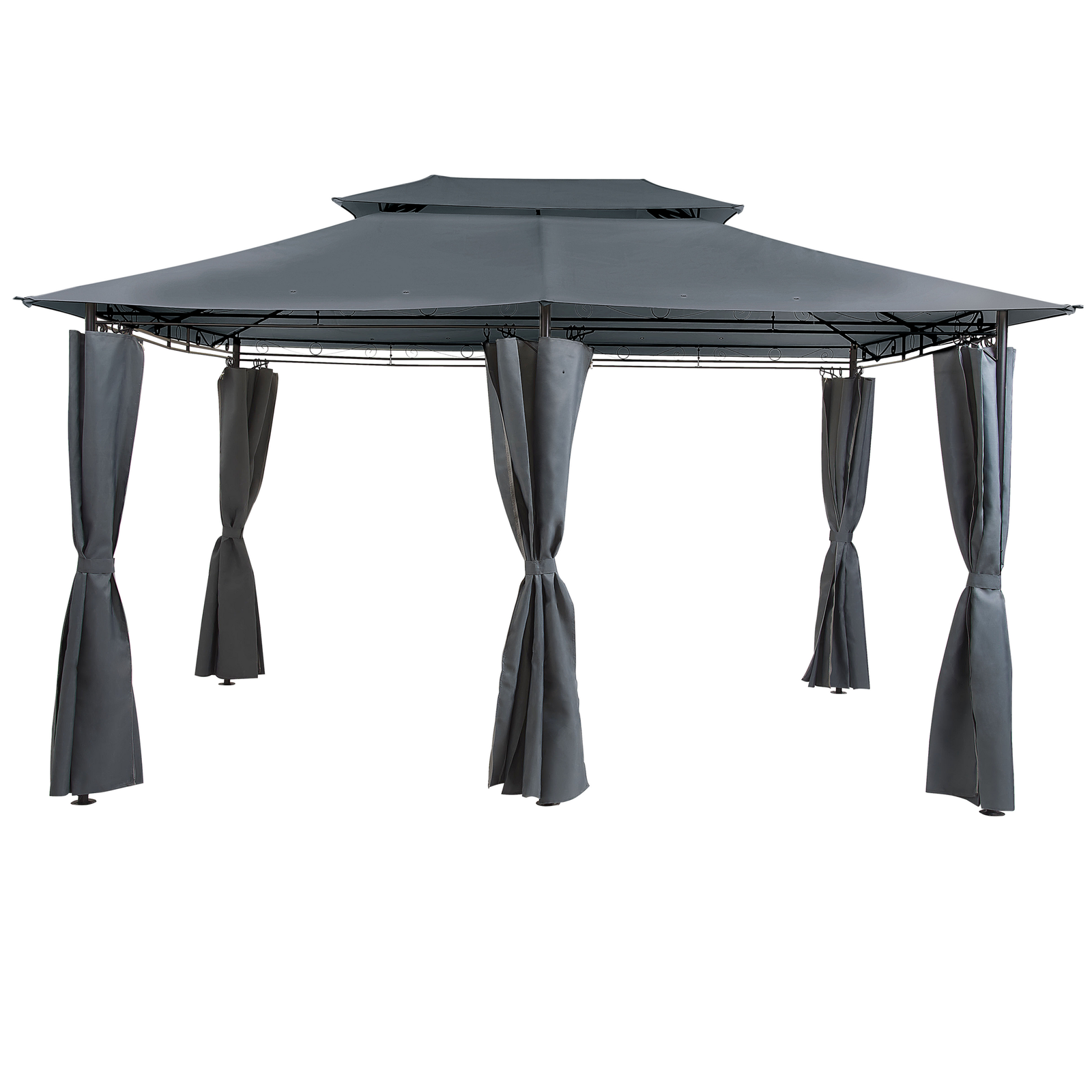 Paviljonki COLOS metalli 400 cm 300 cm Grafiitinharmaa
