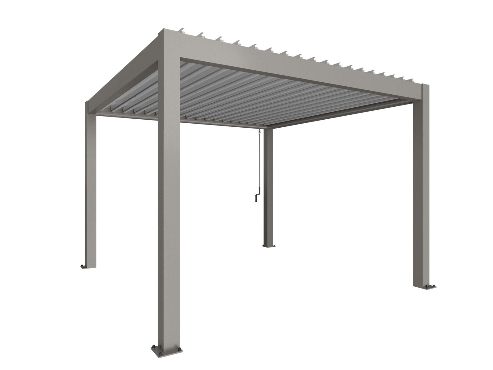 Biohort, Pergola storlek 3,5 x 3,5 metallinen quartz harmaa/hopea