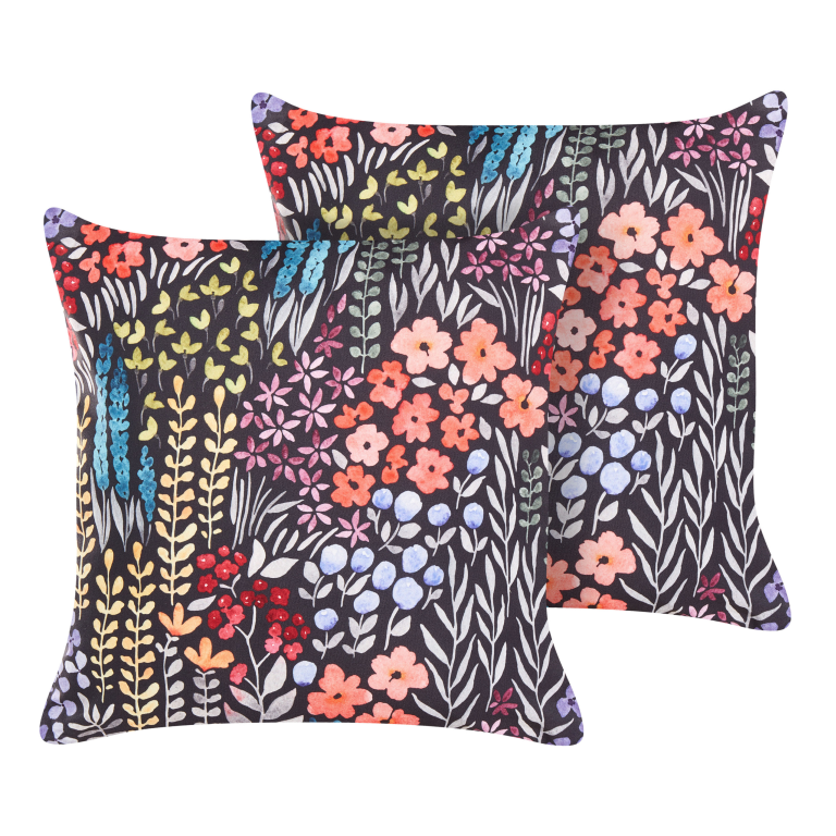 Ulkotyynysetti 2 kpl CASTELARO Kukkakuvio 45 x 45 cm Monivärinen