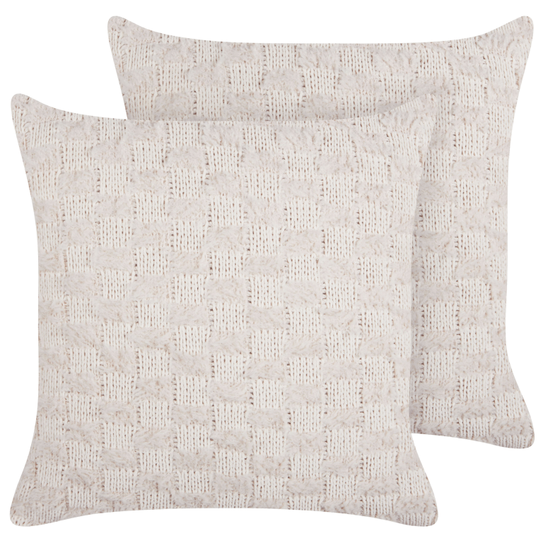 Koristetyynysetti 2 kpl BASALIM 45 x 45 cm Beige Hillitty