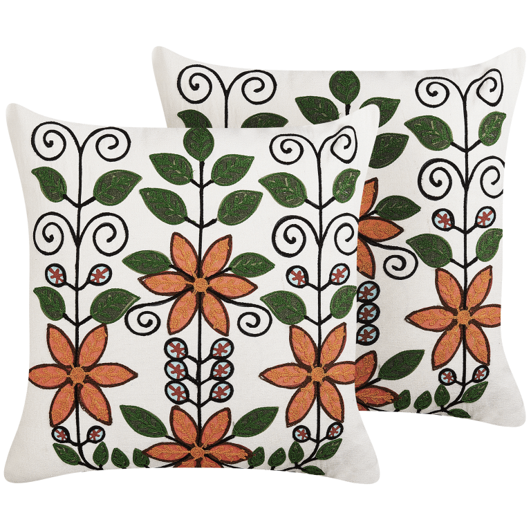Koristetyynysetti 2 kpl VELLORE puuvilla 50 x 50 cm Monivärinen Kukkakuvio