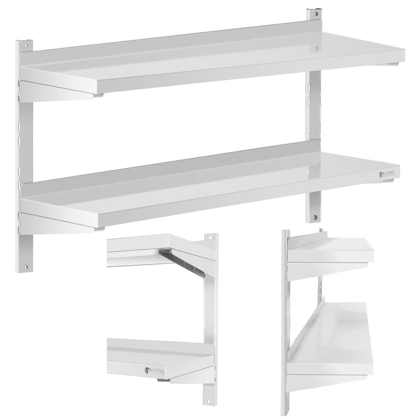 Kaksinkertainen säädettävä seinälle ripustettava tarjoiluhylly STEEL 100 x 30 cm
