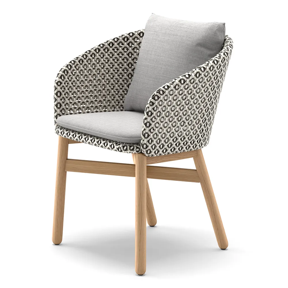 Dedon, Mbrace käsinojallinen tuoli teakilla AW6 teak 0205 pepper 0115
