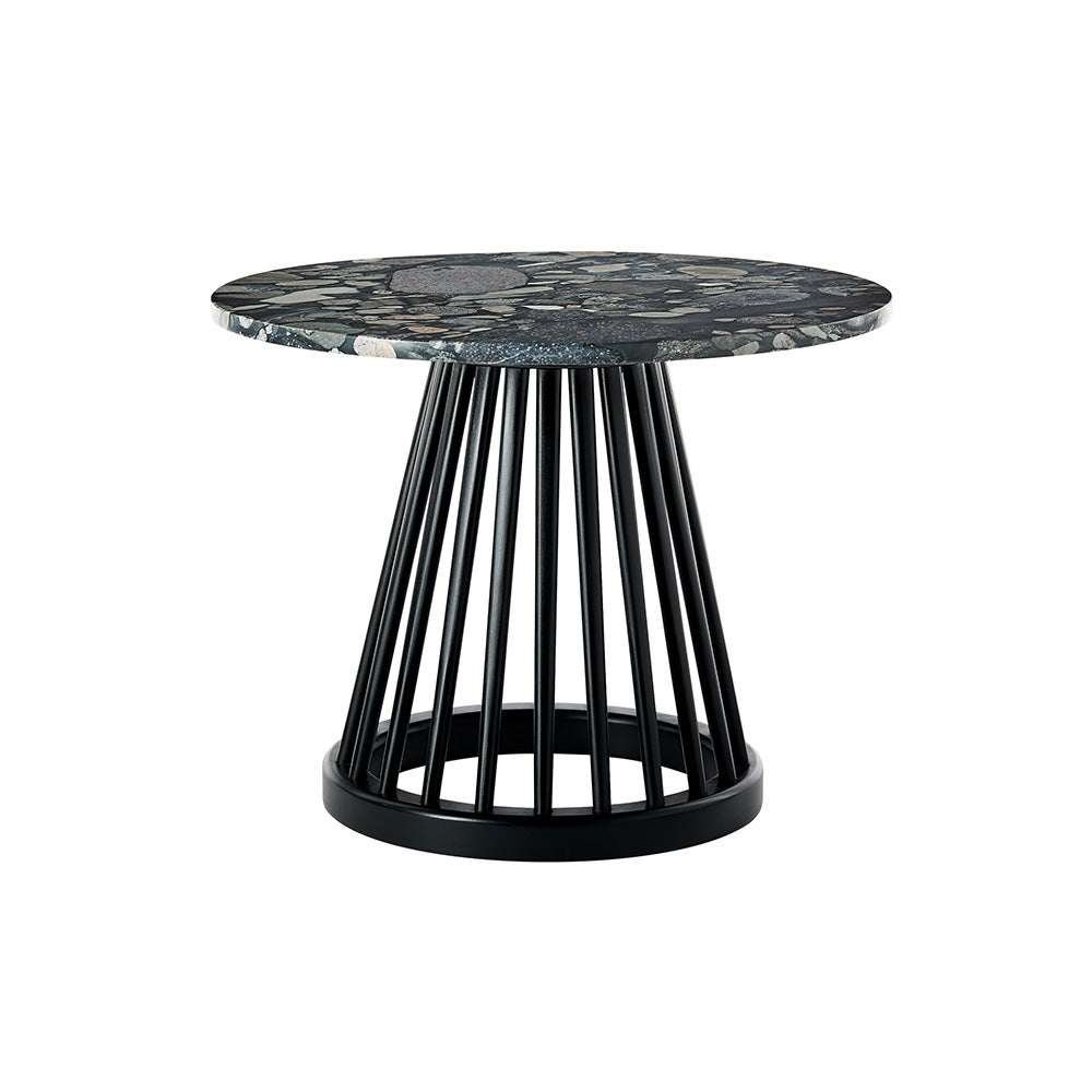 Tom Dixon, Fan-pöytä musta kivikansi 60 cm pebble