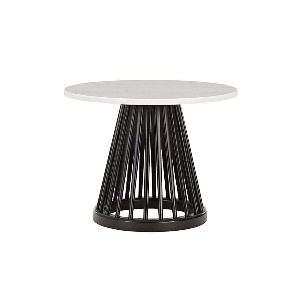 Tom Dixon, Fan-pöytä musta kivikansi 60 cm valkoinen