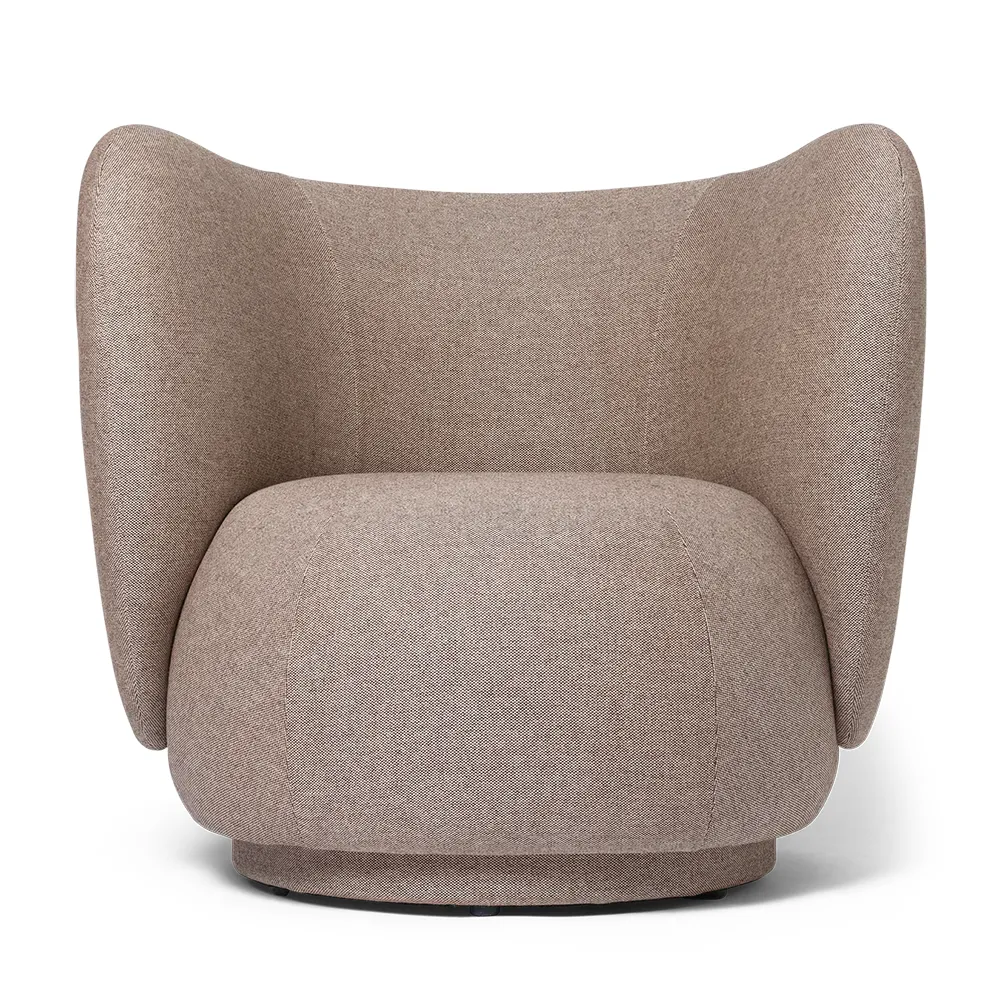 Ferm Living, Rico Lounge nojatuoli Main Line Flax - Coffee