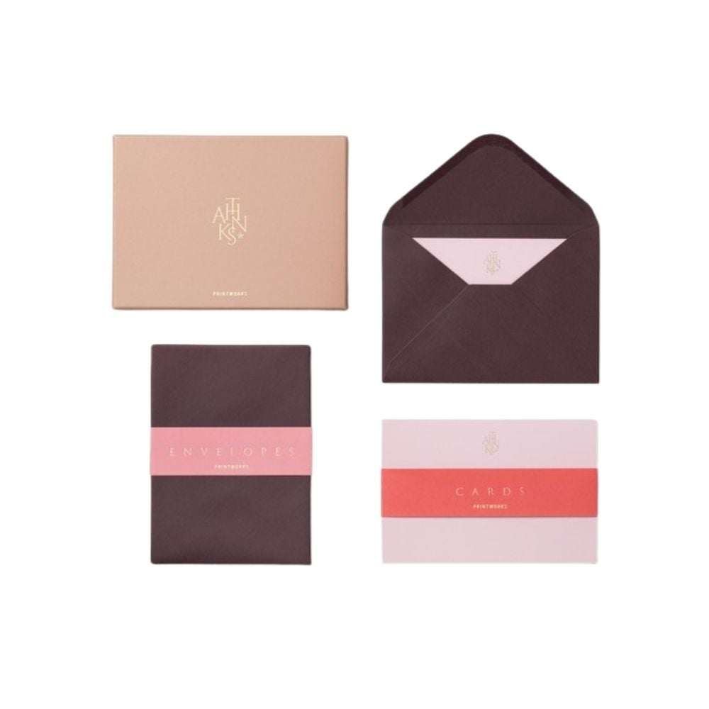 Printworks, Card & Envelope Set - Thanks Beige