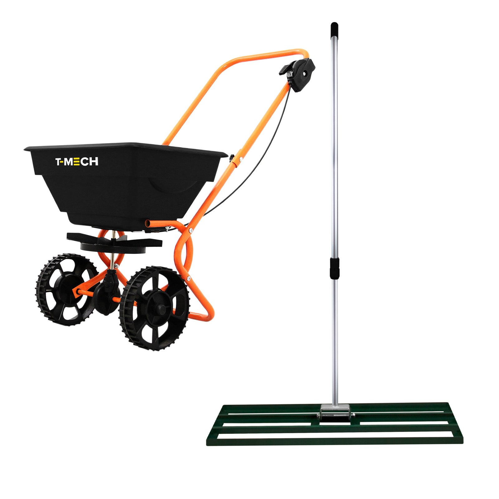 Pyörivä levitin ja 100 cm nurmikontasaaja - vihreä