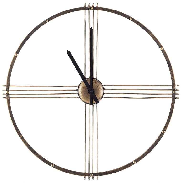 Seinäkello ASCONA 64 cm metalli Kulta
