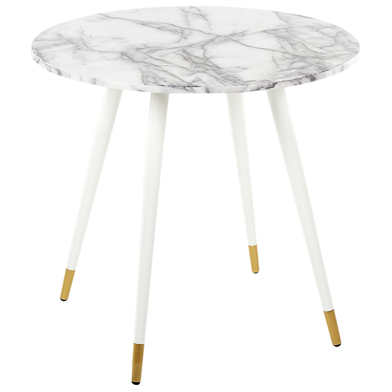 Ruokapöytä GUTIERE Valkoinen marmorikuvio 80 cm 80 cm
