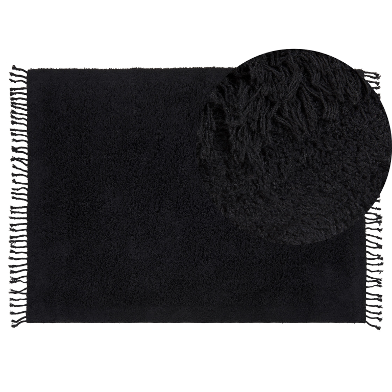 Matto BITLIS Musta 140 x 200 cm puuvilla