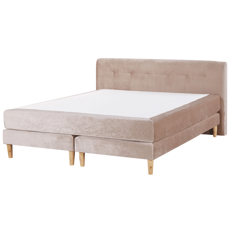 Jenkkisänky sametti MARQUISE 180 x 200 cm Beige