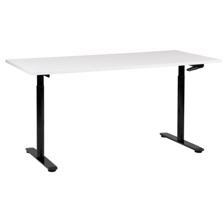 Manuaalisesti säädettävä työpöytä DESTINAS Valkoinen/musta 160 cm 72 cm