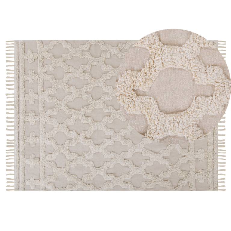 Matto SULUOVA Beige 140 x 200 cm puuvilla