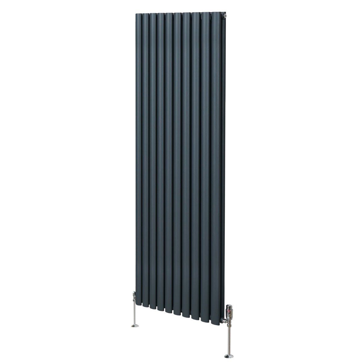 Soikea pylväspatteri ja venttiilit - 1800 mm x 600 mm – Antrasiitinharmaa