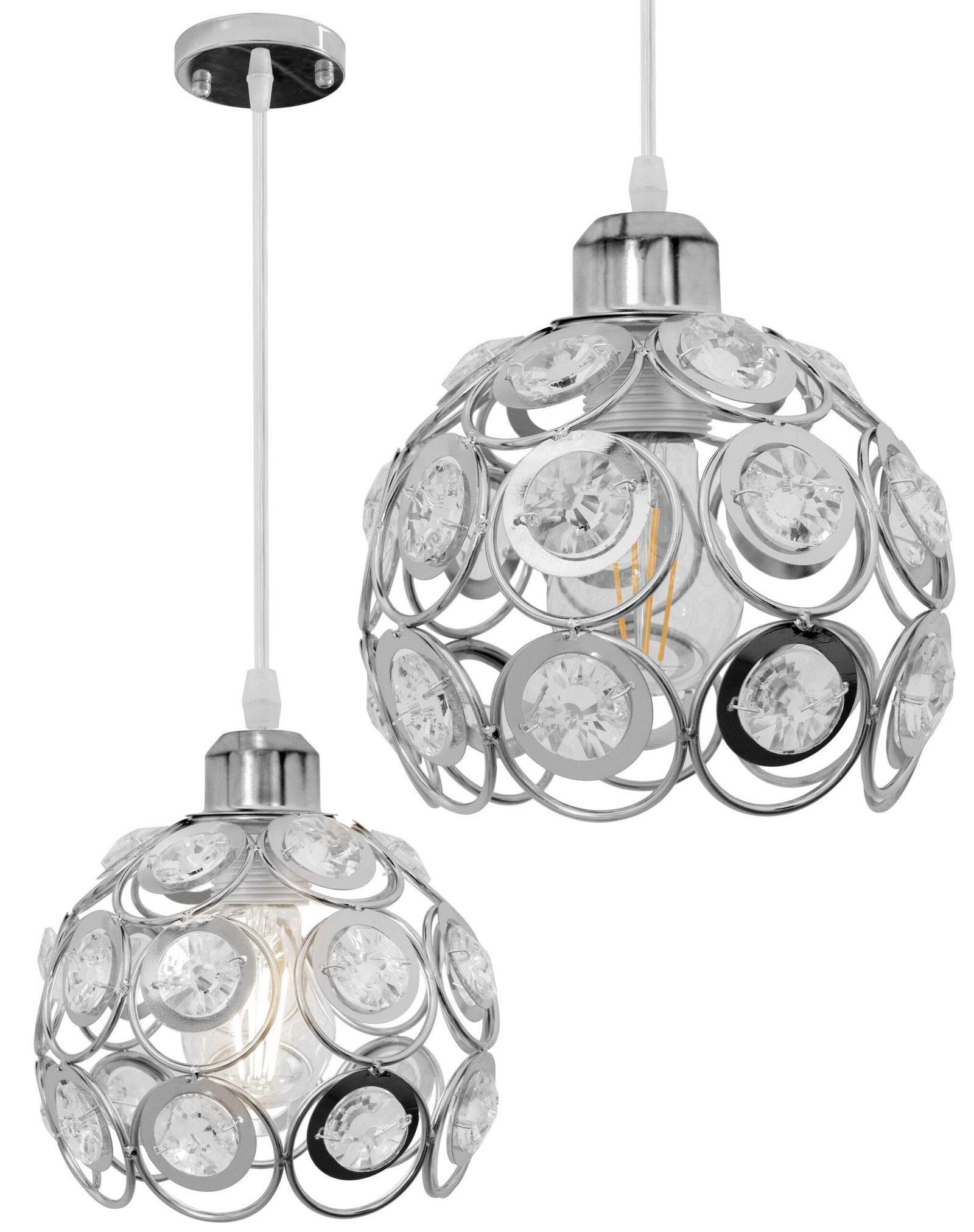 TOOLIGHT riippuva kattovalaisin APP207-1C kromi, 14,5x18x80cm