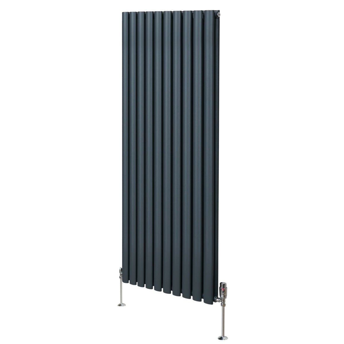 Soikea pylväspatteri ja venttiilit - 1600 mm x 600 mm – Antrasiitinharmaa