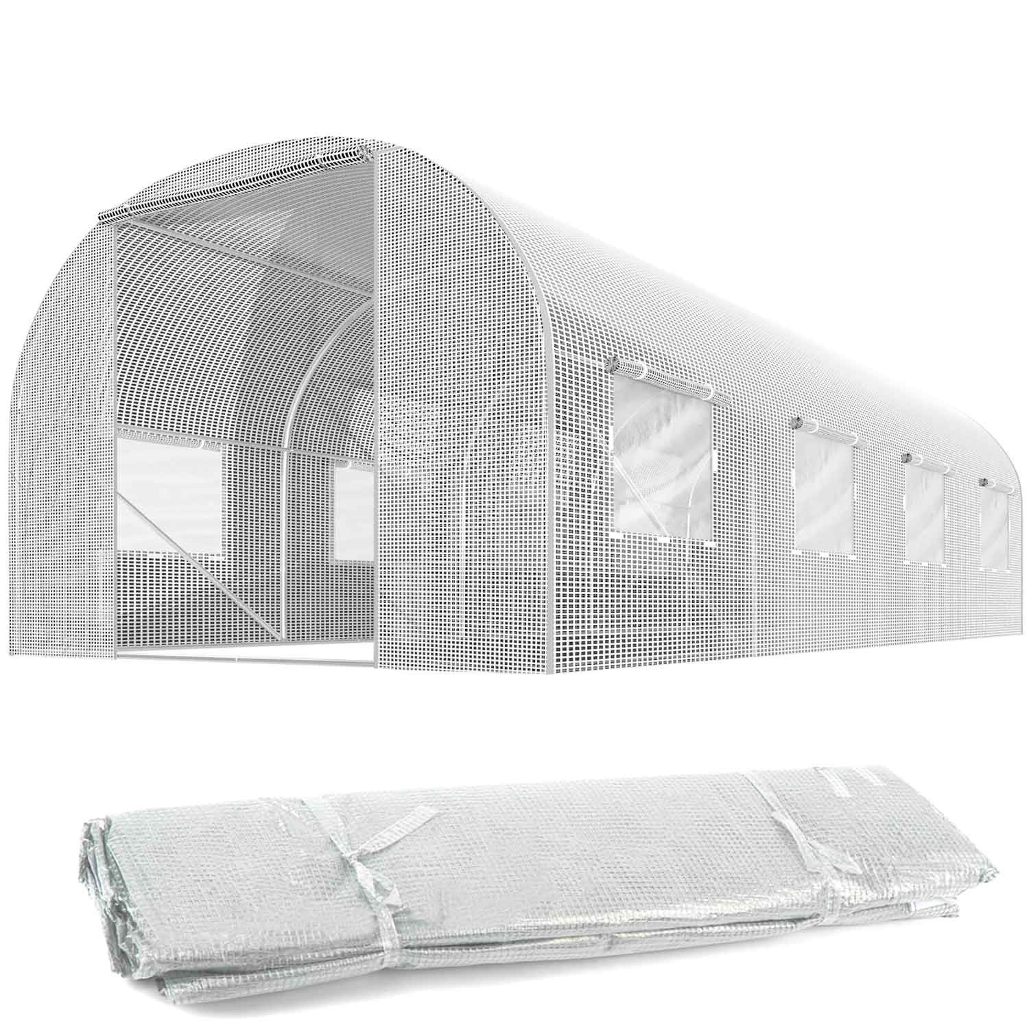Plonos 2,5x4m (10m2) valkoinen puutarhatunnelin peite