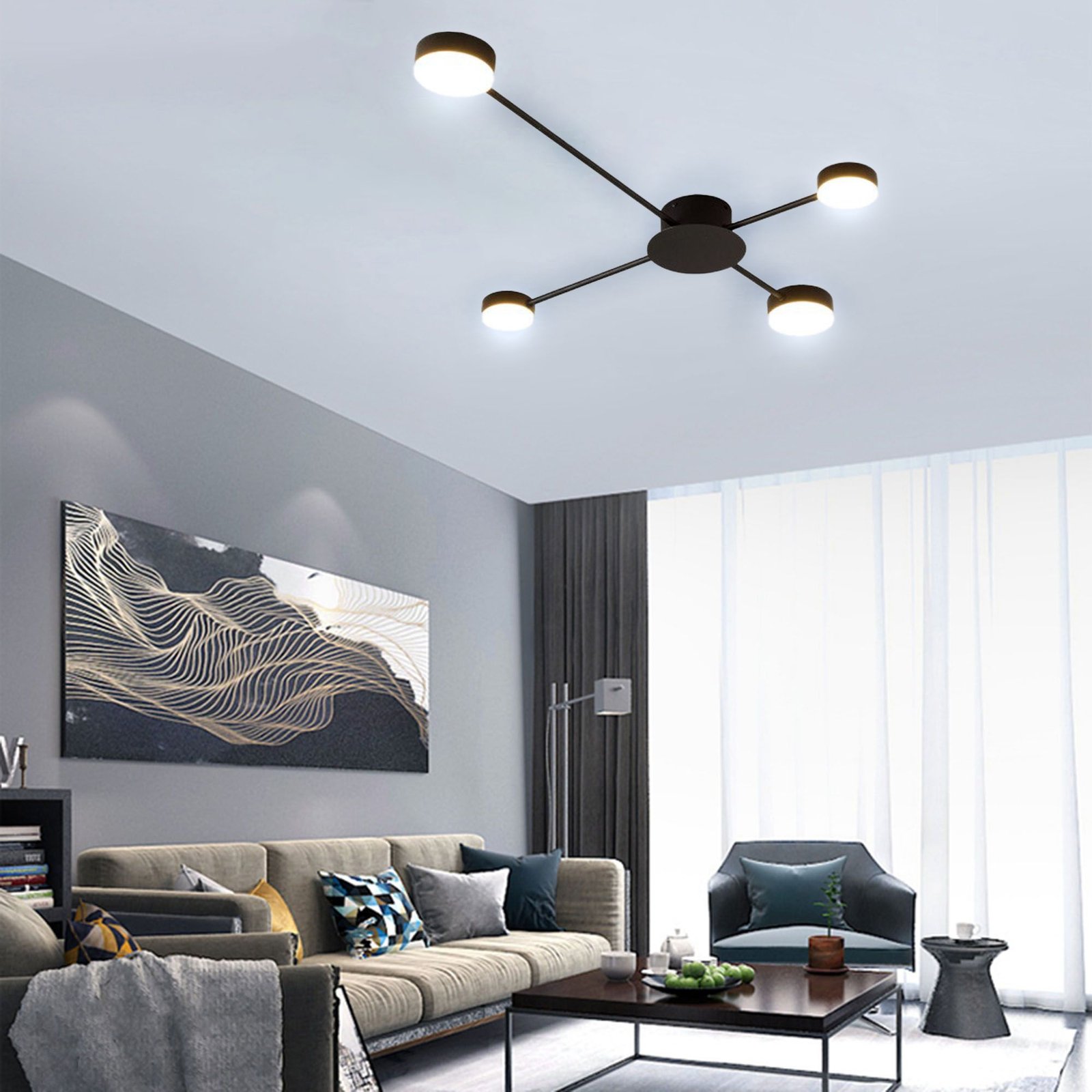 TOOLIGHT kattovalaisin APP519-4C musta, 110x66,5x10cm