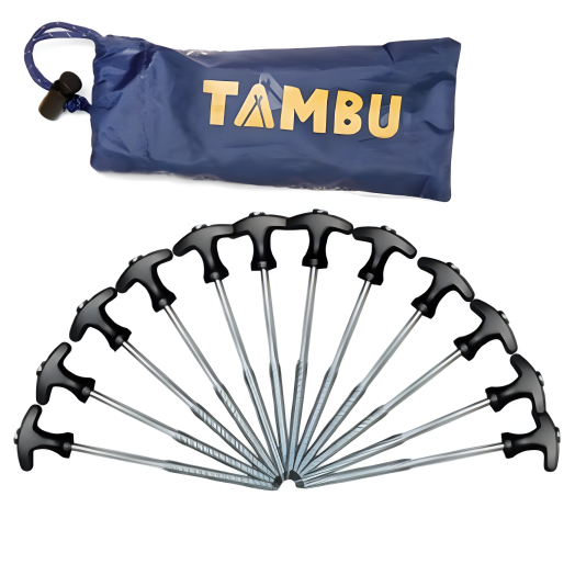 TAMBU Teräksiset T-kiilat 20 cm | 12 kpl setti