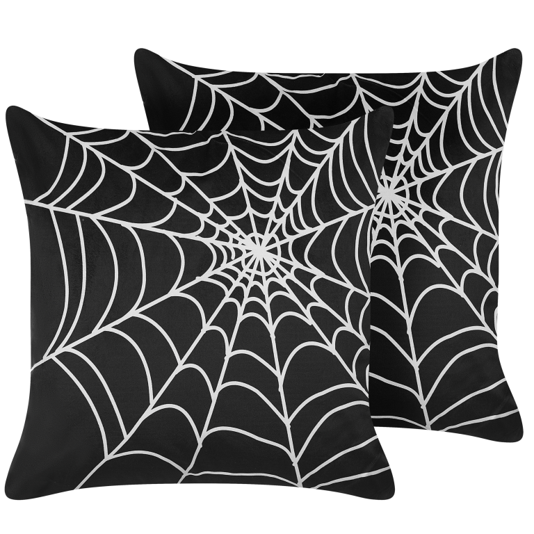 Koristetyynysetti 2 kpl LYCORIS sametti 45 x 45 cm Musta Abstrakti kuvio